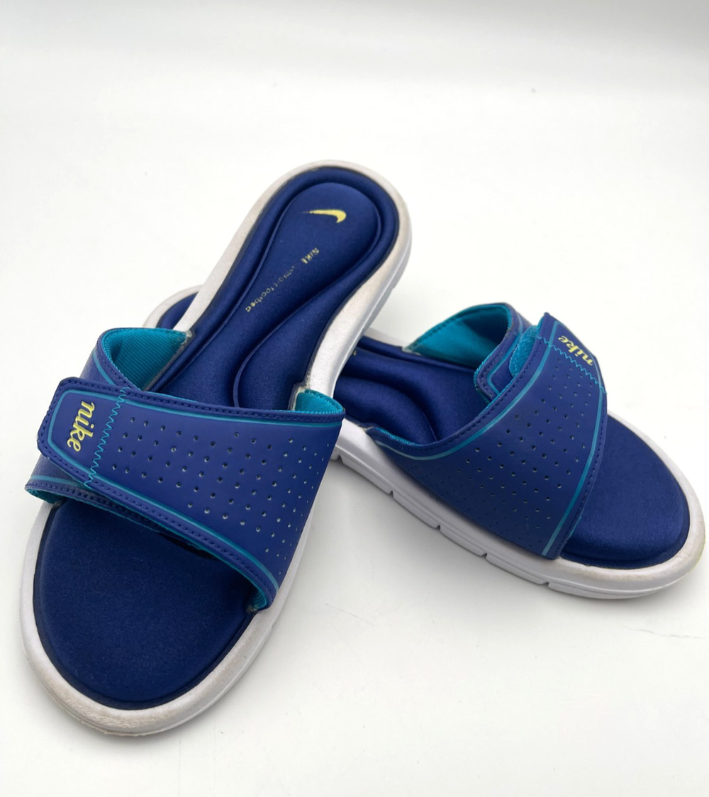 Nike Comfort Cushioned Footbed Women's Size 9 Flip Flop Sandals Navy Blue/White